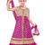 Purple embroidery and print dupion with netted fabric mastani dress kids girls