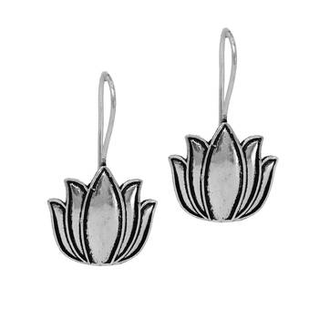 New Lotus Leaves Handmade Indian TraditionalOxidised Stud Earrings 1