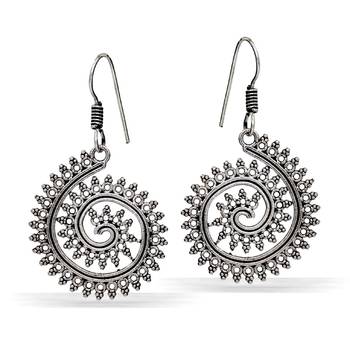 Jaipur Mart German Silver Oxidised Trendy Design Light Weight Dangler Earring For Girls 1