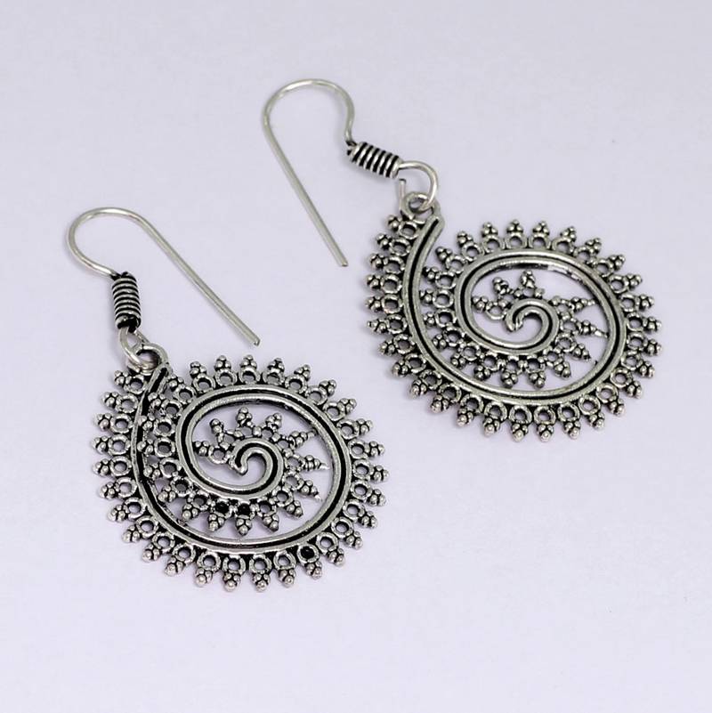 Jaipur Mart German Silver Oxidised Trendy Design Light Weight Dangler Earring For Girls