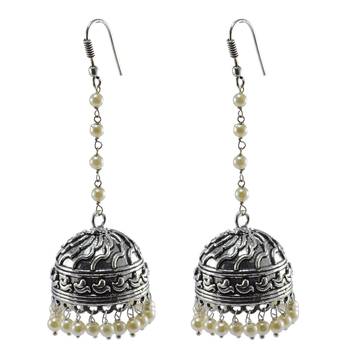 Oxidized Handmade Jhumka Earringstribal Jewelleryjaipur Jhumki 1