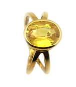 GII Certified 3.22 Cts  YELLOW SAPPHIRE (PUKHRAJ) Gemstone Ring