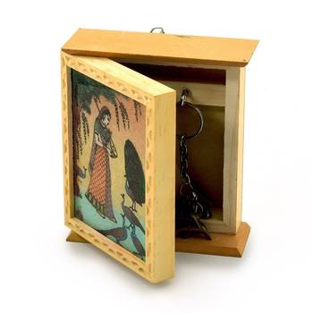 Rajasthani gemstone painting key holder box 1