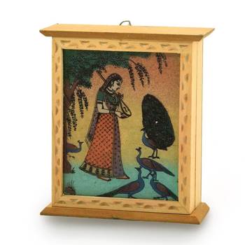 Rajasthani gemstone painting key holder box 2