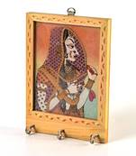 Rajasthani gemstone painting key holder gift