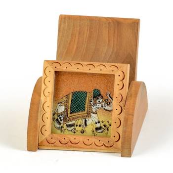 Gemstone painting wooden mobile stand gift 1