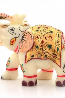 Rajasthani handmade elephant marble handicraft