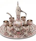 White metal antique royal wine set handicraft