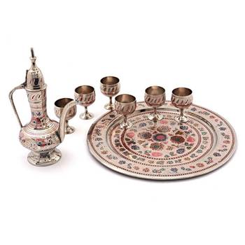 White metal antique royal wine set handicraft 2