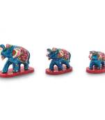 Paper mache 3 piece elephant home decor gift