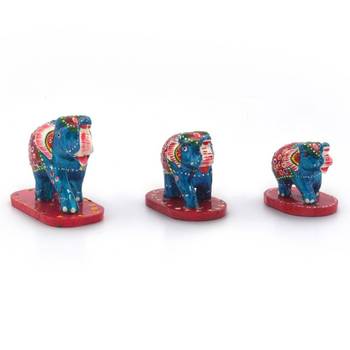 Paper mache 3 piece elephant home decor gift 2