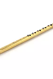 Pure brass gemstone studded handcrafted flute