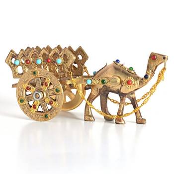 Gemstone studded pure brass camel handicraft 1