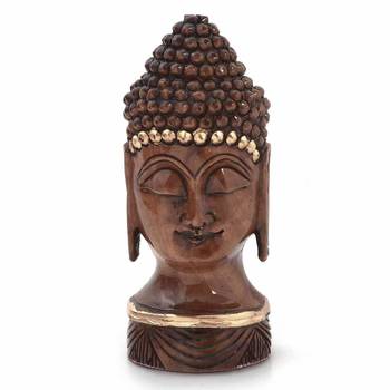 Antique handcrafted lord buddha in carved wood 1