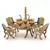 Unique design dining table chair maharaja set