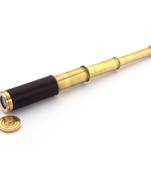 Royal real telescope in pure brass and leather