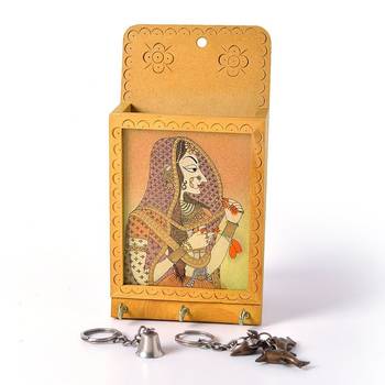 Jaipuri gemstone painted key n letter holder 2