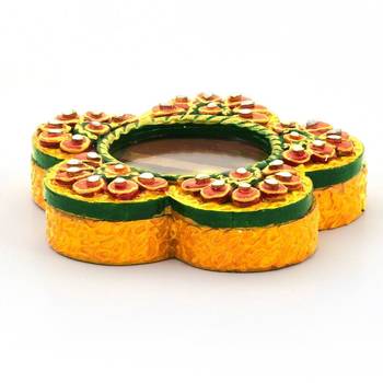 Exclusive kundan meenakari flower container 2