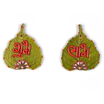 Designer paan shape shubh labh door hanging 1