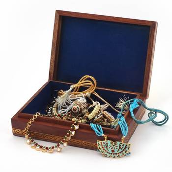 Gemstone meera painting wooden jewelry box 2