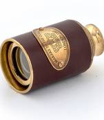 Antique real usable telescope in brass and lea
