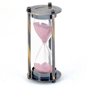 Real antique brass royal 3 minute sand timer 1