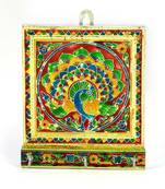 Meenakari artwork 3 key stand in white metal