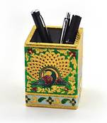 Oxidized jaipuri fine meenakari work pen stand