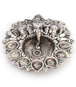 Pretty white metal god ganesha silver dia idol