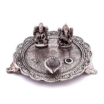 White metal lord laxmi ganesh with dia thali 1