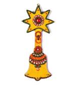 Wooden kundan meenakari aarty bell key stand