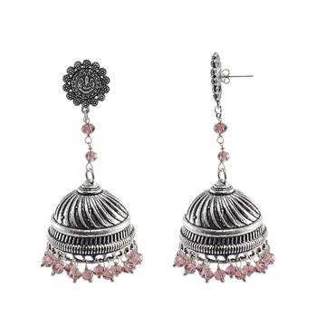 Bridal Jhumka Earring With Amethyst Crystal Beadsindian Ganesha Studs Jhumki Earrings Jewellery 1