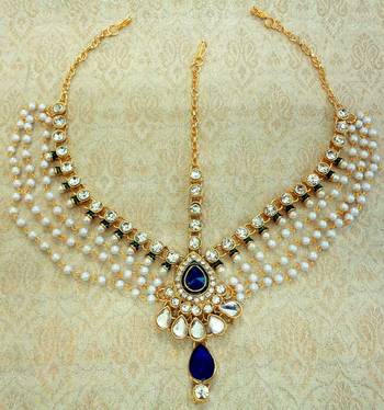 Multicolor pearl maang tikka 1
