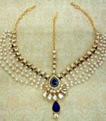 Multicolor pearl maang tikka