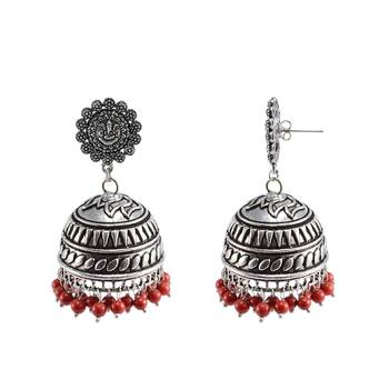 Oxidized Handmade Ganesha Jhumka Earringstribal Jewelleryjaipur Jhumki 1