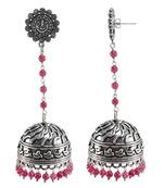 Tribal Jewelleryganesha And Pink Beads And Ganeshan Jhumkadome Shape Earringsindian Jewelry