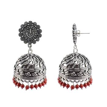Oxidized Handmade Ganesha Jhumka Earringstribal Jewelleryjaipur Jhumki 1