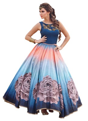 western silk gown