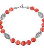 Rust Paisley Mosaic Beads Necklace