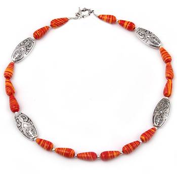 Scarlet Affair Mosaic Beads Necklace 1