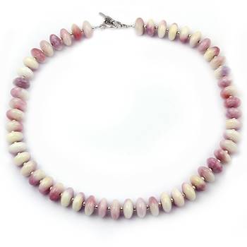 Cherry Blossom Dyed Quartzite Gemstone Beads Necklace 1