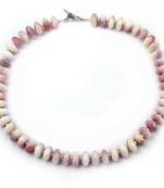 Cherry Blossom Dyed Quartzite Gemstone Beads Necklace