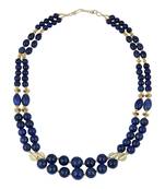   Impeccable round, rice, drum shaped dyed lapis lazuli gem ston...