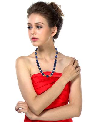   Graceful Round, Roundel, Rice Shaped Dyed Lapis Lazuli Gem Stone... 1