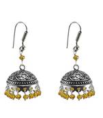 Rajasthani Tribal Jewelry3 Mm Citrine Crystal Hanging Jhumka Earrings