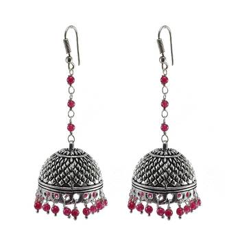 Beautiful Vintage Jaipuri Jhumka Earringstribal Old Jewelry With Oxidized Polish 1