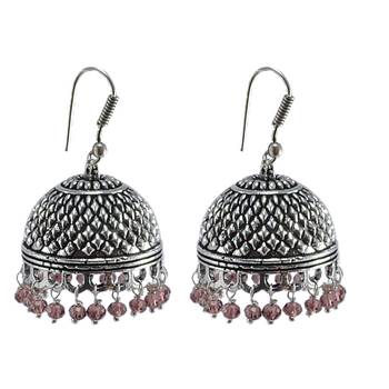 Explicative Amethyst Crystal Alloy Oxidised Traditional Jhumki Earringsjaipur Jewelry With Tribal Collection 1