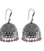 Explicative Amethyst Crystal Alloy Oxidised Traditional Jhumki Earringsjaipur Jewelry With Tribal Collection