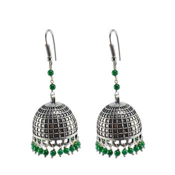 Beautiful Vintage Jaipuri Jhumka Earringstribal Old Jewelry With Oxidized Polish 1