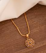 Golden chain short with 9 diamonds pendant one gram gold